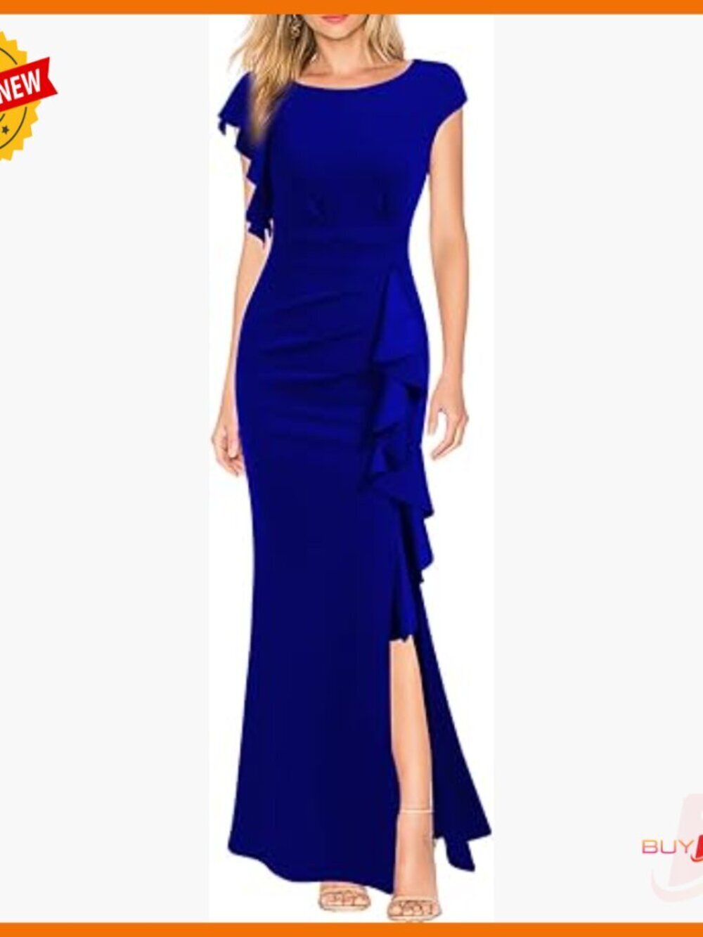 Split Mermaid Bodycon Evening Dress, Polyester Spandex, Long Formal Gown